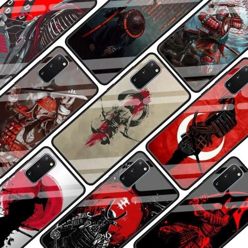 The samurai Japan Glass Phone Case for Samsung Galaxy S21 S20 FE Note 10 Lite S10 S9 S8 Plus 20 Ultra 9 S10e Cover Coque