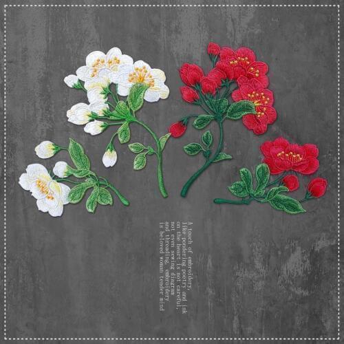 Camellia flower Embroidered Patch Sew on Flower, DIY Applique T-shirt Cap Clothing diy accessories 3D Cool Patch