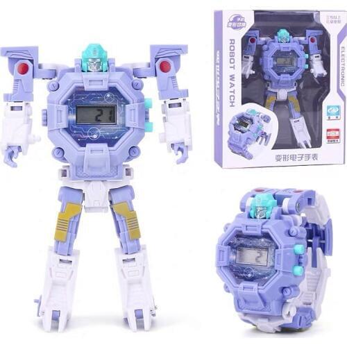 Kids Toy Robot Watch Transformation Wristwatch Toy Cartoon Transformation Electronic Watch Children Sports