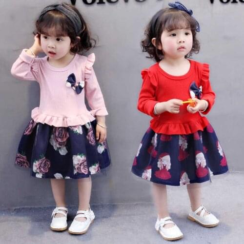 Baby Girl Childrens dress Long Sleeve Clothes Party Winter for Girls Autumn Lace Flower Evening dresses for 1 2 3 4 5 6 Years