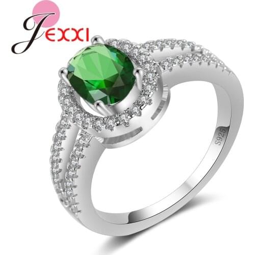 Women Ring Cubic Zirconia Fashion 925 Sterling Silver Crystal Wedding Engagement Rings Accessory Anillos Bijoux Bague