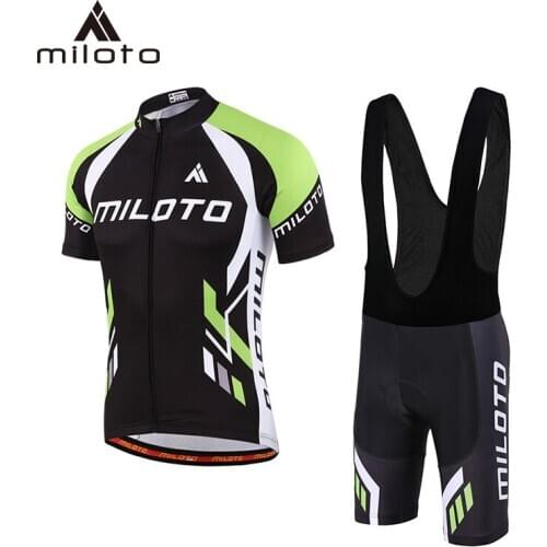 MILOTO Cycling Jersey Set 2019 Summer Men Cycling set Racing Bicycle Clothing Suit Breathable Mountain Bike Clothes Sportwears