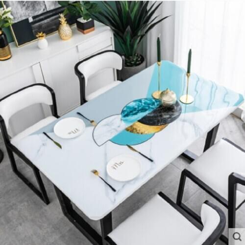 Table coffee table pads colored plastic pvc crystal plate nordic waterproof oil-proof disposable wash ironing tablecloth