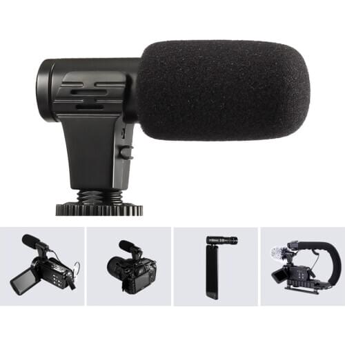 Portable 3.5mm Video Recording Microphone Mini Shotgun Condenser Microphone for Phone PC Computer DSLR Camera Vlogging Mic
