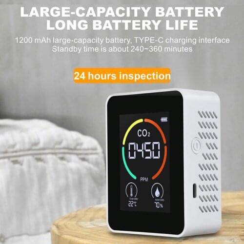 Multi-function Digital Display Indoor/Outdoor CO CO2 HCHO TVOC Detector co2 meter High Accuracy Air Quality Monitor Gas Detector