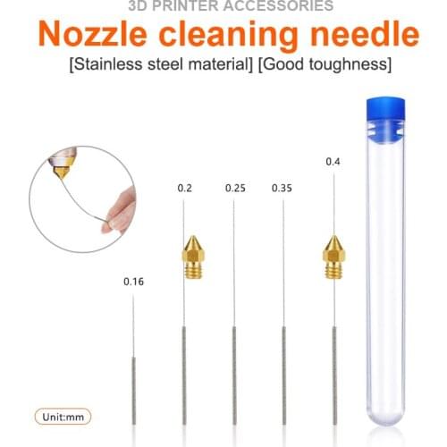 5Pcs Nozzle Cleaning Needles Kit Stainless Steel Cleaning Tool 0.16mm-1.0mm Part Drill For V6 Nozzle 3D Printers Parts