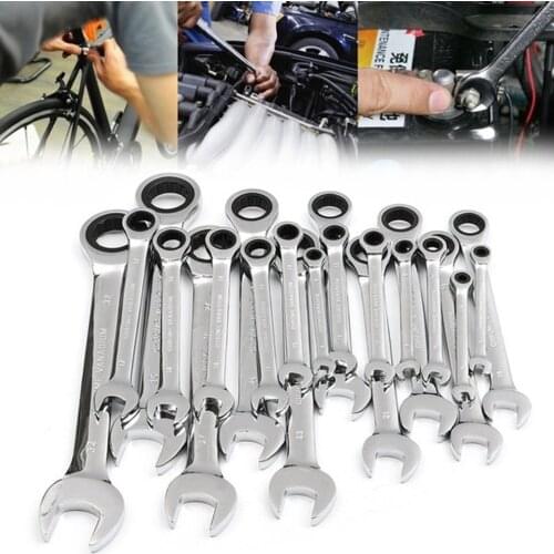 10pcs Combination Mini Wrench Set Screwdriver Kit Repair Spanner Repair Tool Reversible Ratchet Electronic Hardware End Metric