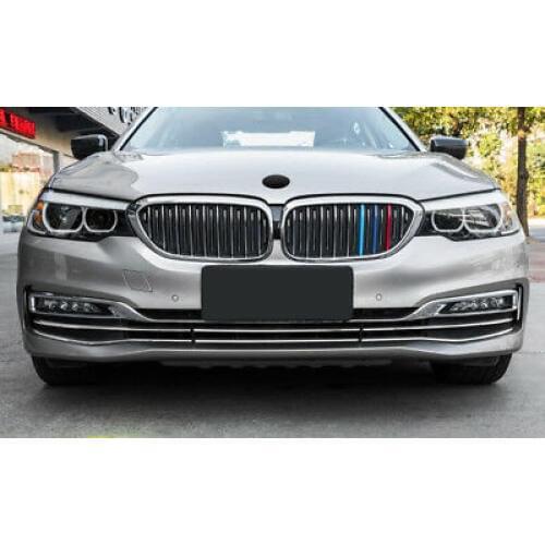 Steel Chrome Front Bumper Lip Cover Trim 6pcs For BMW 5 Series G30 2017 2018