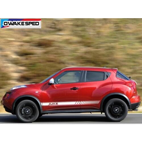 Car Door Side Skirt Stickers Racing Stripes For Nissan JUKE NISMO Sport Styling Auto Body Decor Vinyl Decals Accessories