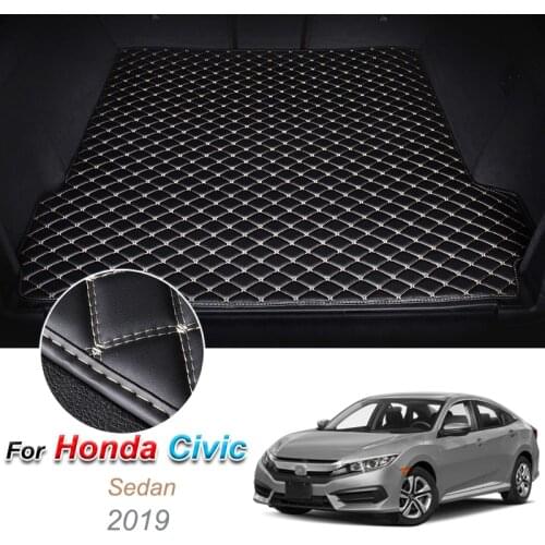 The Trunk Floor Leather Liner Car Trunk Mat Cargo Compartment Floor Carpet for Honda Civic Sedan 2019