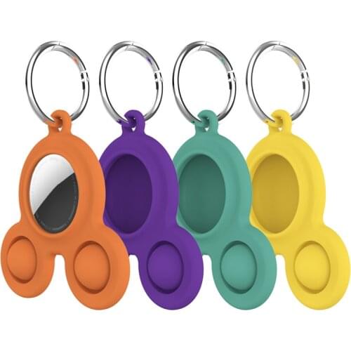 New For Apple Airtags Liquid Silicone Protective Sleeve For Locator Tracker Anti-lost Device Keychain Press Bubble Decompression