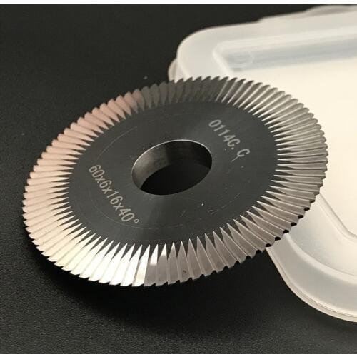 Raise full grinding carbide angular cutter 0114C.C angle milling cutter 60X6X16X80Z for WENXING key cutting machines[one piece]