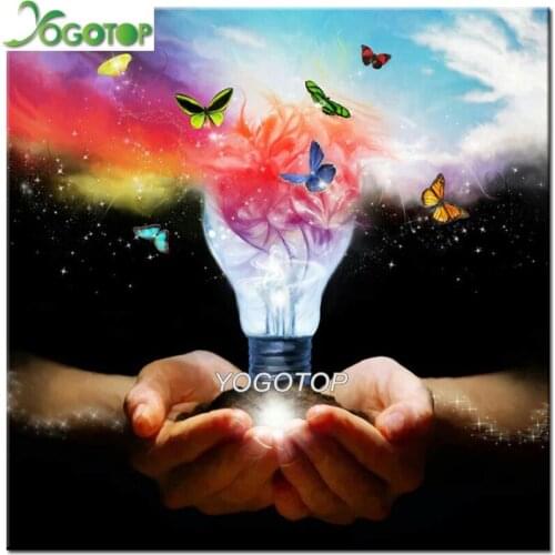 Full Square Round 5D DIY Diamond Painting Light Bulb Butterfly Hands diamond Embroidery Mosaic Cross Stitch,wall decor YY2567