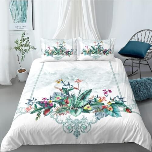 3D Flowers Design Duvet Cover Sets Bedding Sets Bedding Bag and Pillow Shams 180*220 200*225 228*228 260*230 White Bed Linens