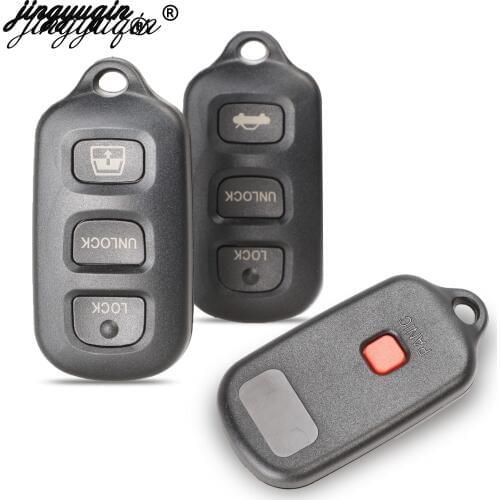Jingyuqin Remote Keyless Shell For for TOYOTA Sequoia 4Runner 2003-2008 Matrix Keyless Replacement 3 Button + Panic