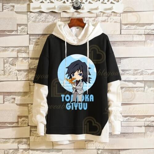 Q Version Anime Kamado Tanjirou Print Sweatshirt Hoodie Demon Slayer Kimetsu No Yaiba Hashibira Inosuke Cosplay Costume Jacket