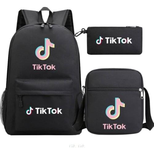 TIK TOK Backpack Boys Girls Gift for Back to School Laptop Backpack Tik Tok Teenager School Bag Pencil Case