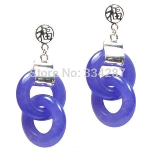 Brinco brincos good 37X15mm Lavender gem Fortune Post Earrings women sterling-s-jewelryLuxury Ms. girl Wedding