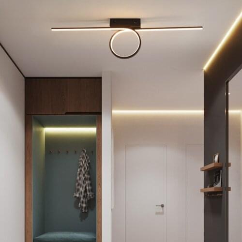 FANPINFANDO Black Modern Led Ceiling Lights For Bedroom study kitchen Led Ceiling Lamps Hall Aisle Indoor Lighting Fixtures