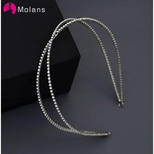 Molans Princess Rhinestone Tiaras and Crowns Headband Hairband Girls Bridal Prom Crown Wedding Party Accessiories Hair Jewelry