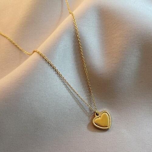 XIYANIKE 316L Stainless Steel Gold Color Heart Necklaces For Women Chokers 2021 Trend Fashion Festival Party Gift Daily Jewelry