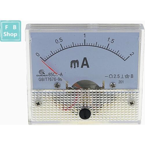 1PCS 85C1-mA 1mA 2mA 3mA 5mA 10mA 20mA DC pointer ammeter 85C1 series analog AMP meter 64*56 mm size