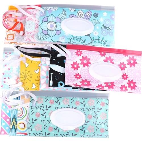 1PC Eco-Friendly Baby Wipes Box Wet Wipe Box Cleaning Wipes Carrying Bag Clamshell Snap Strap Wipe Container Case