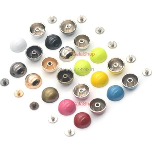 10/25/60/100 Pcs / Lot 15mm Alloy Round Mushroom Rivets Stud Button Screw For Handbag Bag Clothing Punk Decorative