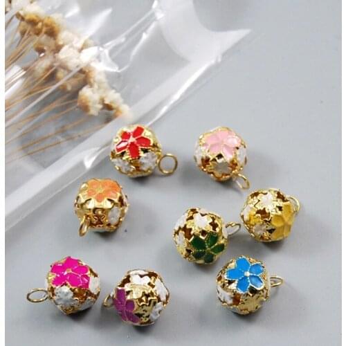 10PCS Flower Bead Caps Mixed Color Hollow Flower Bead Caps for Earring Bracelet Necklace DIY Making
