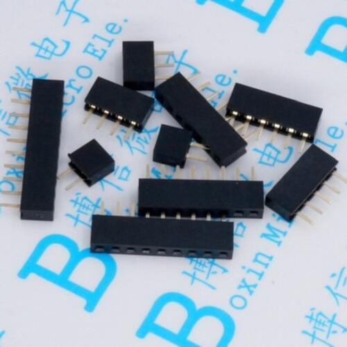 10Pcs Pitch 2.0mm 2/3/4/5/6/7/8/9/10/11/12/13/14/15/16/20/40 Pin Stright Female Single Row Pin Header Strip PCB Connector