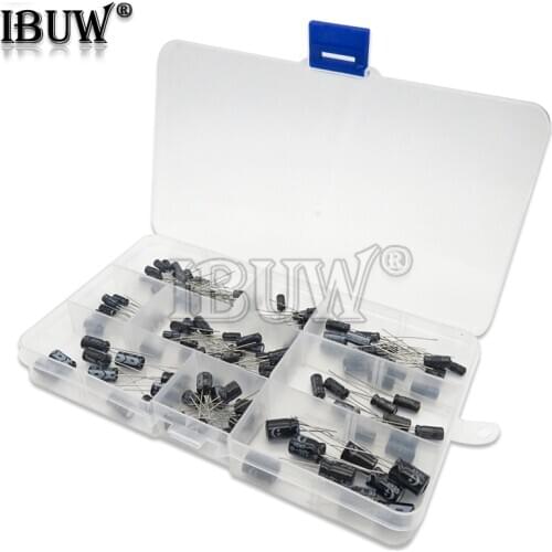 120PCS/lot 12values 1uF-470uF Aluminum Electrolytic Capacitor Assortment Kit 16V-50V electrolytic capacitors assortment box set