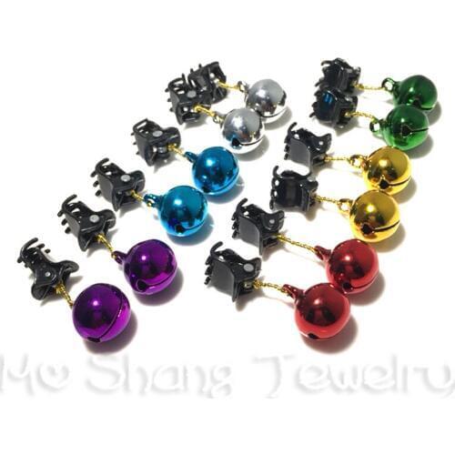 2CM Colorful Christmas Hairpins Small Bell Christmas Ornament Xmas Beard Pendant Bright XMAS Ball Merry Christmas Bulb Beads