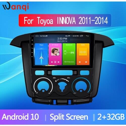 9 Inch Android 10.0 car GPS navigation player for Toyoa INNOVA (Manual) 2011-2014 car radio multimedia stereo Picture in Picture