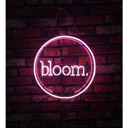 12“ Bloom Acrylic Custom Neon Light Lamp Sign Beer Bar Handmade Real Glass Decorate Home Wall Room Windows Tube Artwork