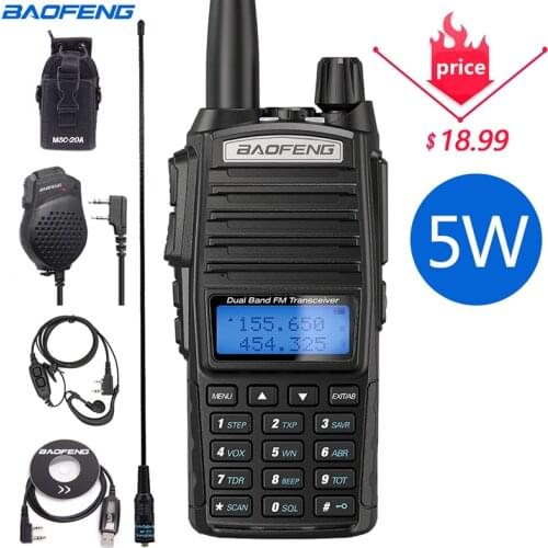 BaoFeng UV-82 5W Baofeng UV 82 Walkie Talkie 10 KM Baofeng Ham Radio 10KM Dual PTT 82HP UV-9R GT-3TP UV-5R Two Way Radio