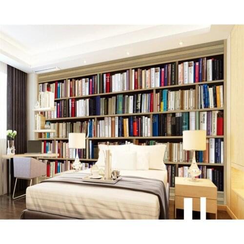 Beibehang Custom Wallpaper Bookcase Continental Background Wall Study Bedroom TV Background mural 3d wallpaepr papel de parede