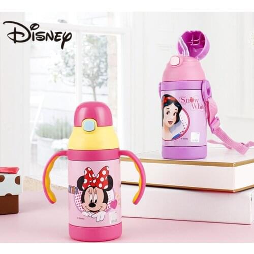 Disney sippy cup baby learning drinking cup with handle lasting heat preservation drinking cup boys and girls water bottle