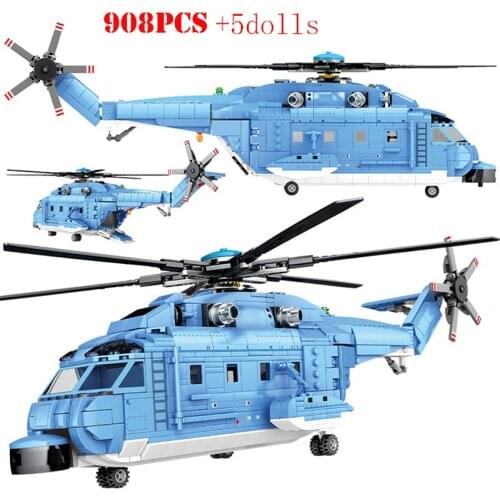 Army Navy Carrier Fighters Helicopters Building Blocks Creator City SWAT Police Military Figures Bricks Children Toys Kids Gifts