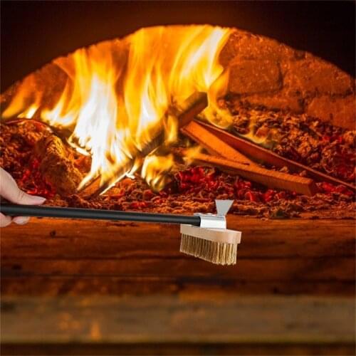 Home Pizza Oven Copper Brush Bristle Brass Scraper Thickened Household Grill Cleaning Oven Brush With Aluminium Handle #G3