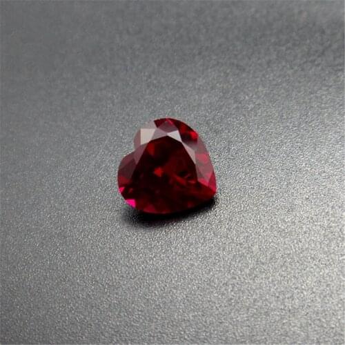 Ruby Heart Shape Faceted Gemstone Heart Shaped Cut Blood-red Ruby Gem Multiple Sizes to Choose GR40