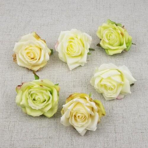Artificial Flower Silk Rose Flower Head for Wedding Party Home Decoration DIY Wreath Gift Box Scrapbook Craft Wedding Flowers