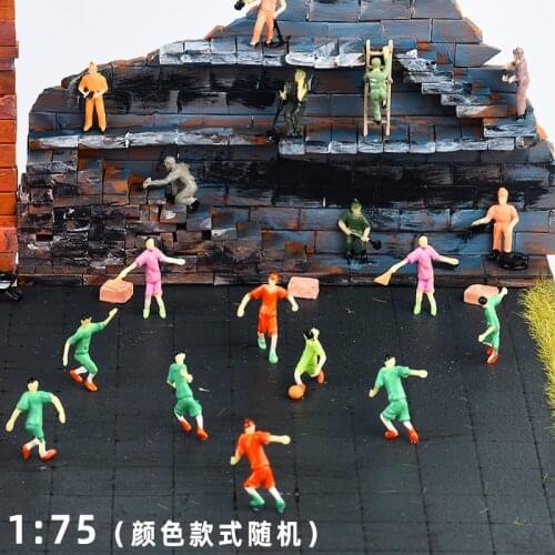 10pcs 1/50 1/75 scale model miniature sports football figures Architectural model human model ABS plastic peoples