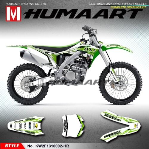HUMAART Motorbike Decals Kit Racing Graphics Deco Adhesives for KXF250 KX250F KX 250 F KXF 250 2013 2014 2015 2016