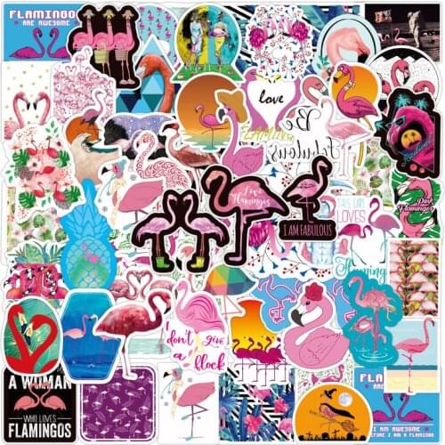 10/50pcs Cute Animal Flamingo Sticker Graffiti for Luggage Laptop Skateboard Bicycle Decal Pegatinas Stickers Children Gift