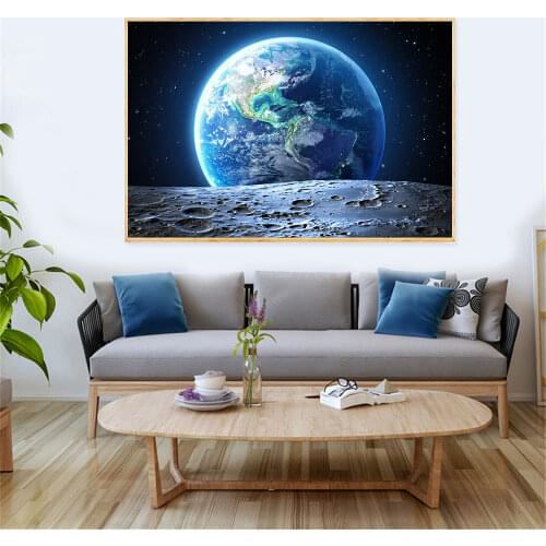 Galaxy Stars Astronaut Planet Hole Space Posters and Prins Universe Earth Meteorite Wall Pictures for Living Room Decoration