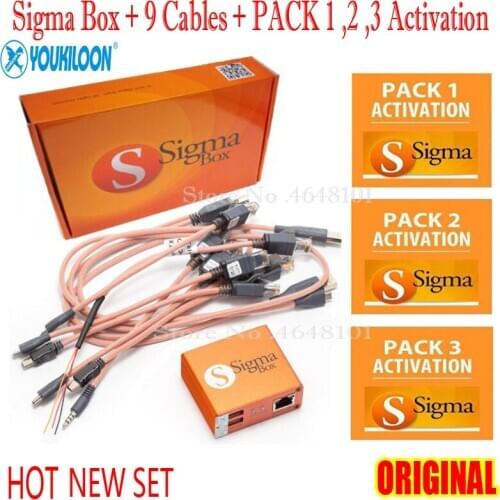 2020 Newest 100% Original Sigma Box+9 Cables(with PACK 1+PACK2+PACK3 Activation)new update For Motorola&Alcatel&Huawei&ZTE