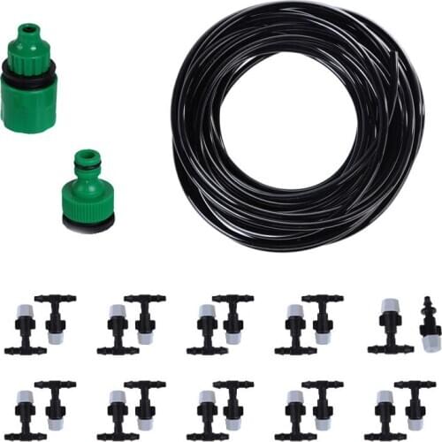 Outdoor Garden Water Misting Cooling System Mist Sprinkler Nozzle For Greenhouse Plants Kit Spray Hose Watering Kit 5/10/15m
