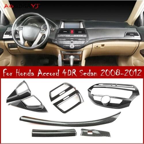 Carbon Look Central Console Dashboard Cover Trim For Honda Accord Sedan 2008-2012 Car modification Auto parts