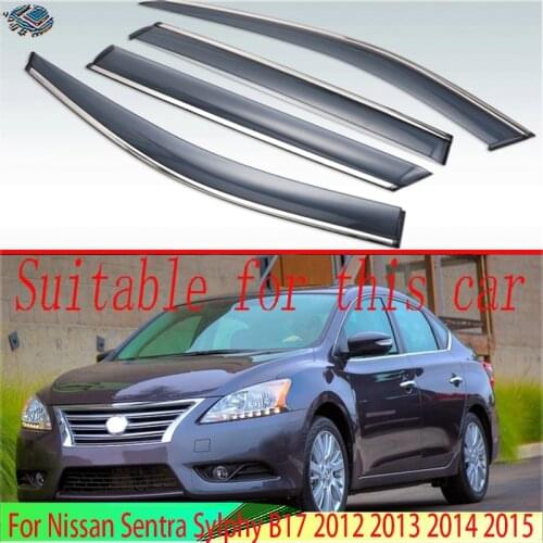 For Nissan Sentra 2012 2013 2014 2015 Plastic Exterior Visor Vent Shades Window Sun Rain Guard Deflector