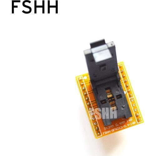 FSHH QFN14 to DIP14 Programmer adapter WSON14 UDFN14 MLF14 ic socket Pin pitch=0.4mm Size=3x3mm